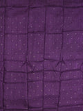 Organza fancy saree purple color allover weaves & zari border with short pallu and plain contrast blouse