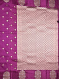 Banaras fancy saree violet color allover zari motifs & zari border with rich pallu and self blouse