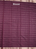 Chanderi fancy saree dark wine color allover checks, zari motifs & zari border with zari pallu and self blouse