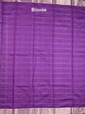 Chanderi fancy saree purple color allover checks, zari motifs & zari border with zari pallu and self blouse