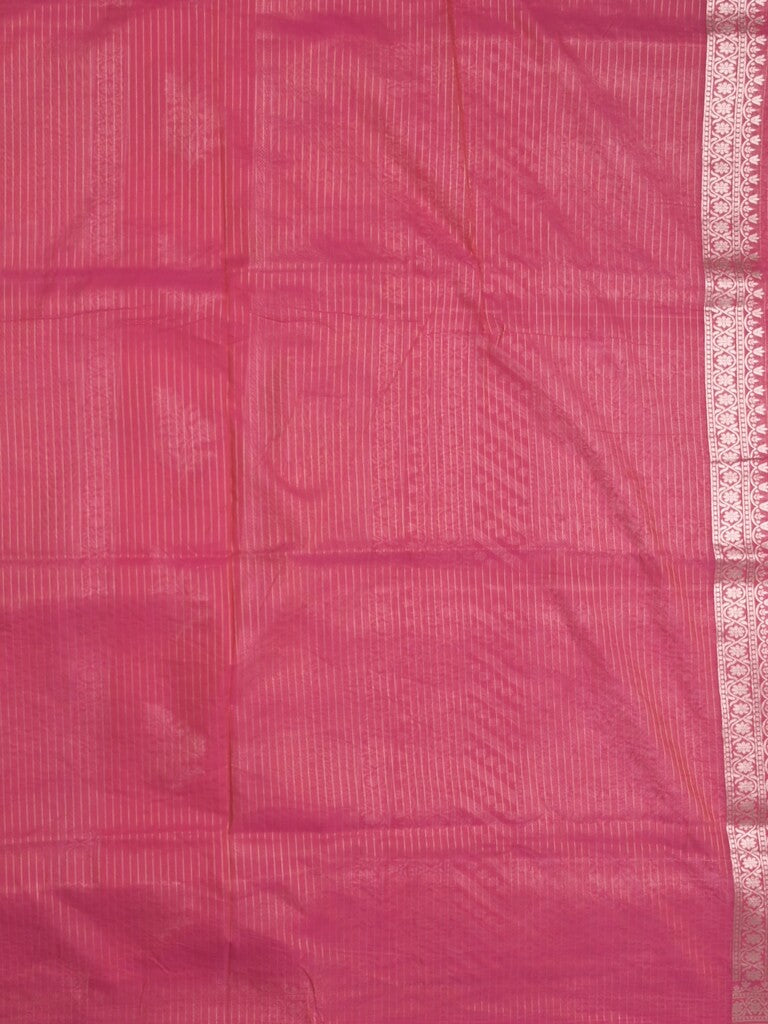 Pure organza fancy saree pink color allover zari weaves & zari border with rich pallu and contrast blouse