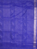 Pure organza fancy saree royal blue color allover zari weaves & zari border with rich pallu and contrast blouse