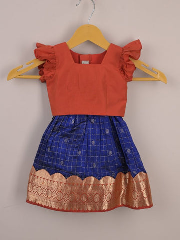 Kids Traditional Pattu Lehenga Set | Festive & Ethnic Wear | 0-3 months