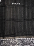 Maheshwari fancy saree white color allover prints & zari border with zari pallu and plain blouse