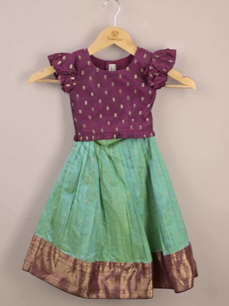 Girls Traditional Pattu Lehenga Set | Festive & Ethnic Wear | 2-3 years