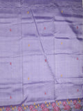Mangalagiri fancy saree in lavender color allover embroidery and cutwork border with plain blouse