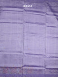 Mangalagiri fancy saree in lavender color allover embroidery and cutwork border with plain blouse