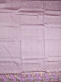 Mangalagiri fancy saree in purple color allover embroidery and cutwork border with plain blouse