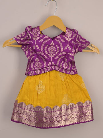 Kids Traditional Pattu Lehenga Set | Festive & Ethnic Wear | 0-6 months