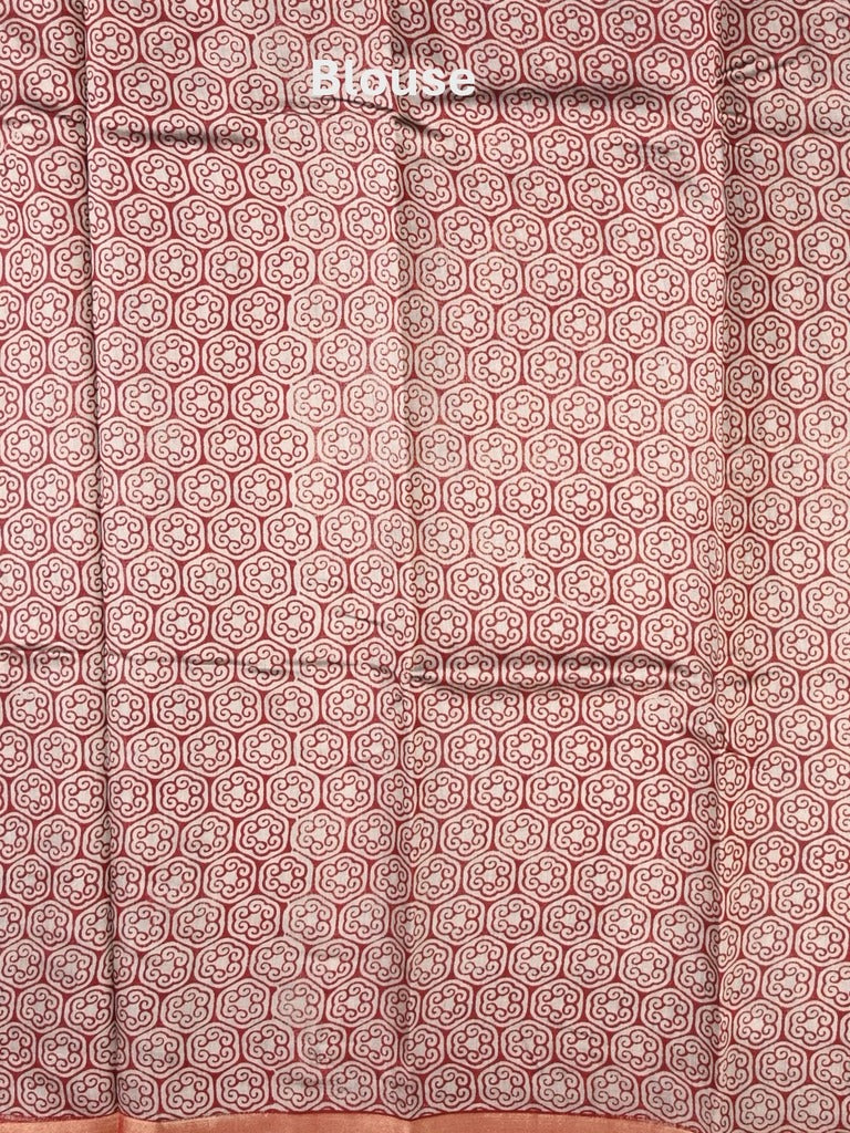 Maheshwari fancy saree navy blue color allover prints & printed zari border with contrast pallu and attached blouse