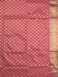 Banaras pattu saree golden yellow color allover zari motifs & paithani border with paithani pallu and contrast blouse