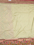 Banaras pattu saree cream color allover zari motifs & paithani border with paithani pallu and contrast blouse