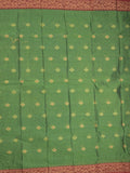 Dhaka cotton saree in bottle green color allover motifs with contrast pallu and attached blouse