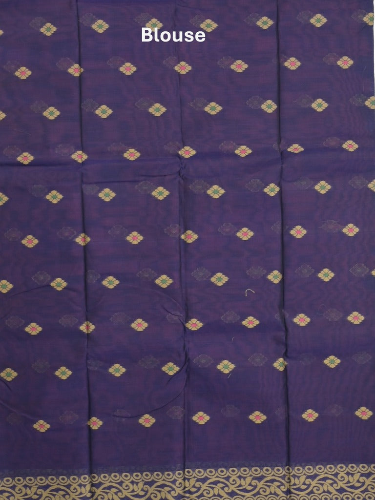 Dhaka cotton saree in maroon color allover motifs with contrast pallu and attached blouse