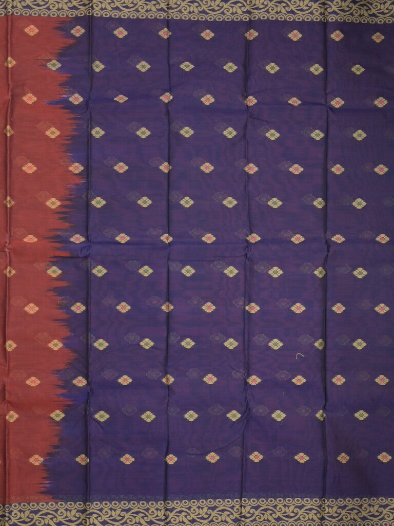 Dhaka cotton saree in maroon color allover motifs with contrast pallu and attached blouse