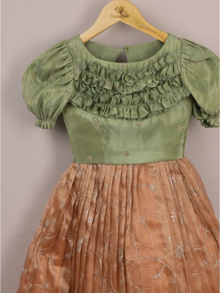 Kids designer lehenga Set | peach | party wear | 6-7 years