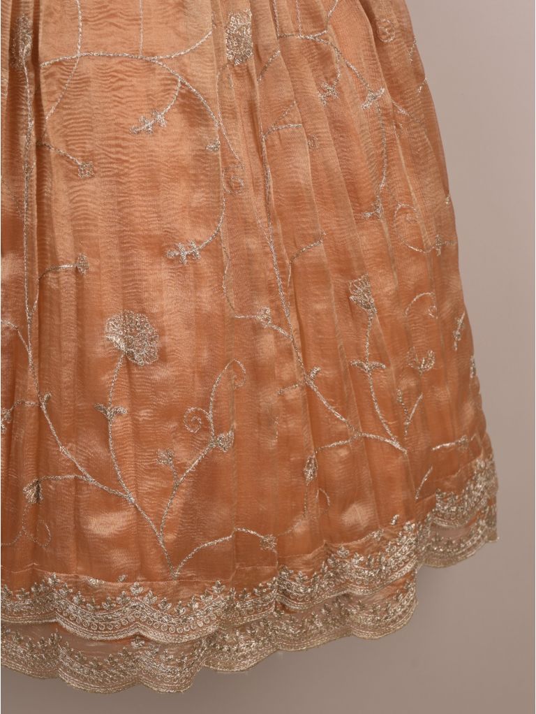 Kids designer lehenga Set | peach | party wear | 6-7 years