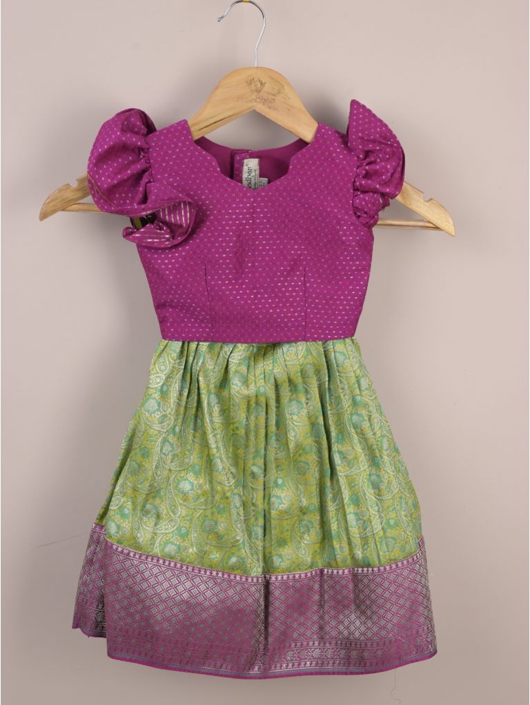 Girls Traditional Pattu Lehenga Set | Festive & Ethnic Wear | 2-3 years