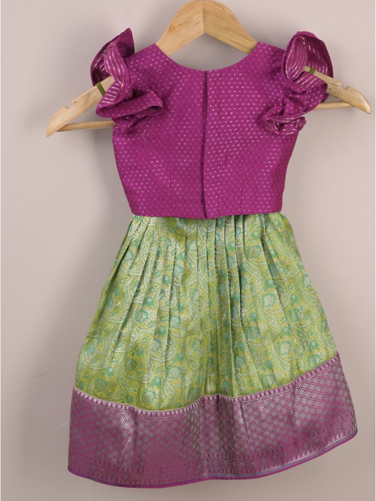 Girls Traditional Pattu Lehenga Set | Festive & Ethnic Wear | 2-3 years
