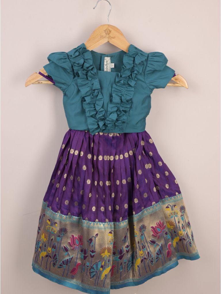 Girls Traditional Pattu Lehenga Set | Festive & Ethnic Wear | 2-3 years