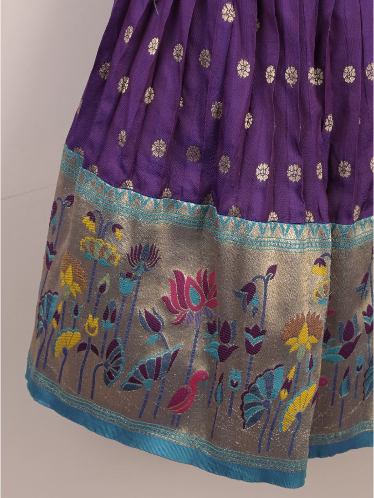 Girls Traditional Pattu Lehenga Set | Festive & Ethnic Wear | 2-3 years
