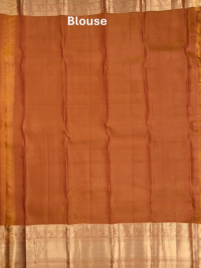 Kanchi pattu saree maroon color allover zari motifs & kanchi border with rich pallu and contrast plain blouse