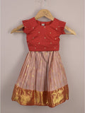 Girls Traditional Pattu Lehenga Set | Festive & Ethnic Wear | 1-2 years