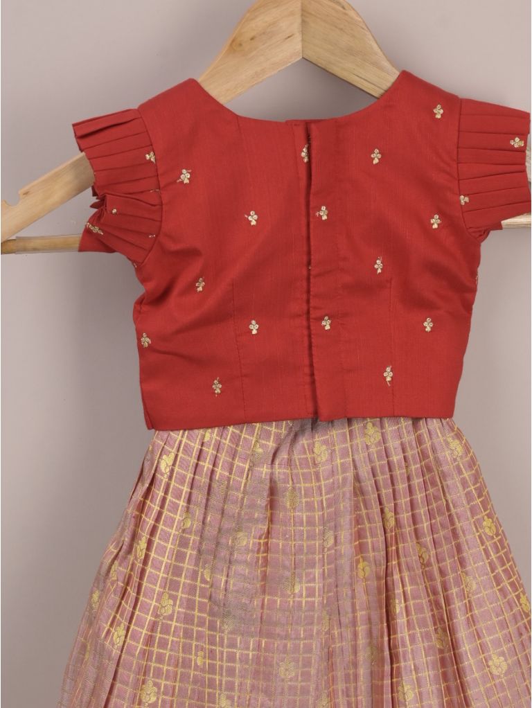 Girls Traditional Pattu Lehenga Set | Festive & Ethnic Wear | 1-2 years