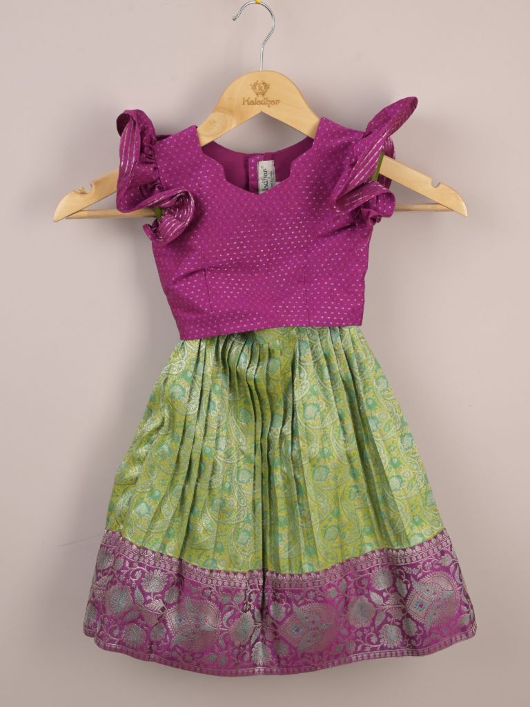 Girls Traditional Pattu Lehenga Set | Festive & Ethnic Wear | 2-3 years