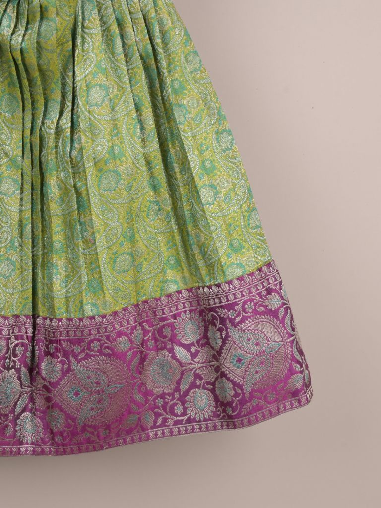 Girls Traditional Pattu Lehenga Set | Festive & Ethnic Wear | 2-3 years