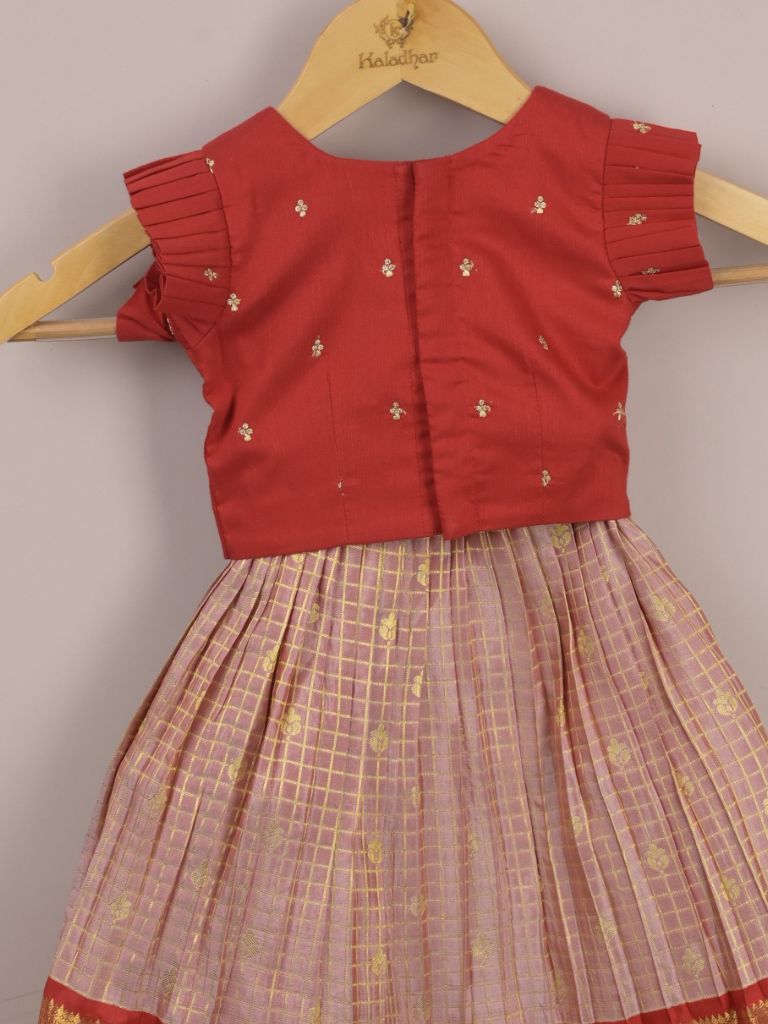 Girls Traditional Pattu Lehenga Set | Festive & Ethnic Wear | 1-2 years