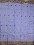 Dhaka cotton saree in blue color allover motifs with contrast pallu