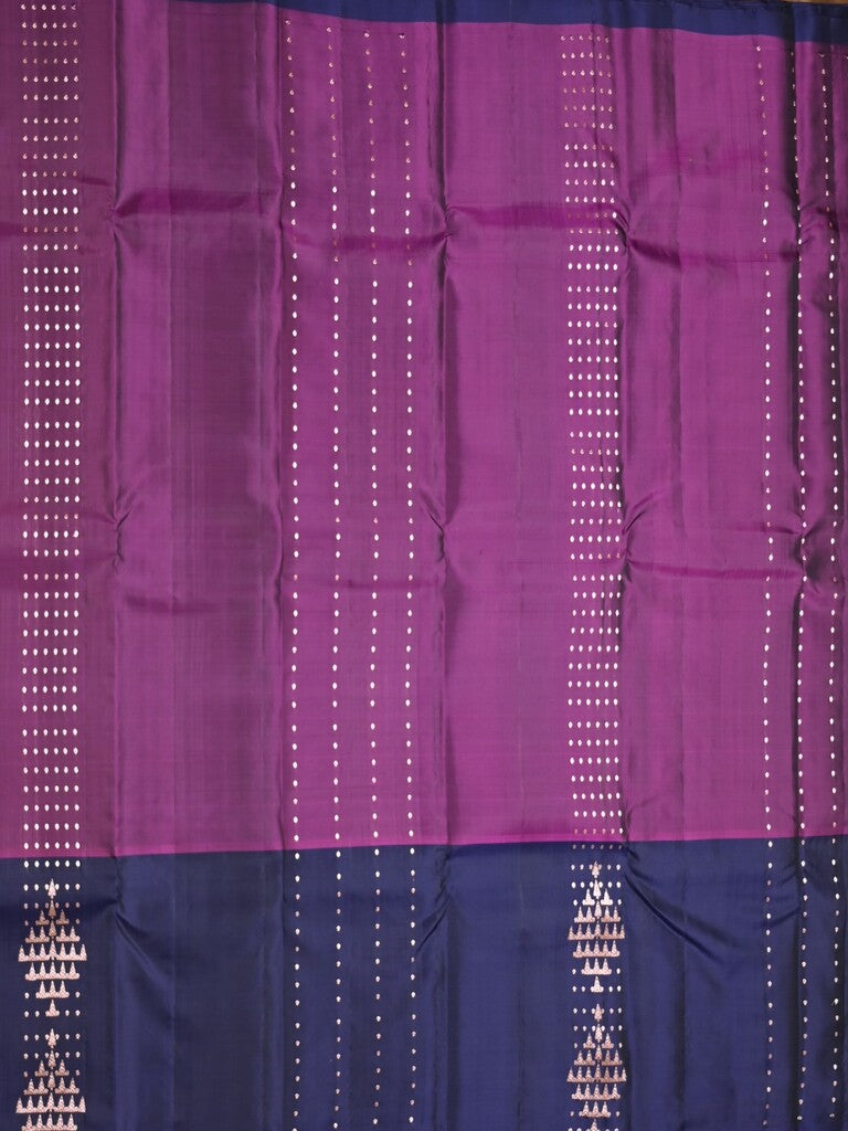 Kanchi pattu saree dark wine color allover zari motifs & zari border with rich pallu and contrast plain blouse