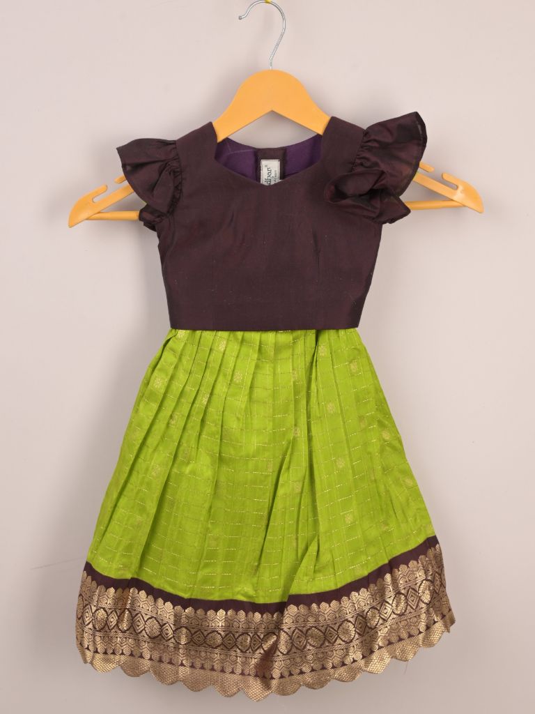 Girls Traditional Pattu Lehenga Set | Festive & Ethnic Wear | 1-2 years