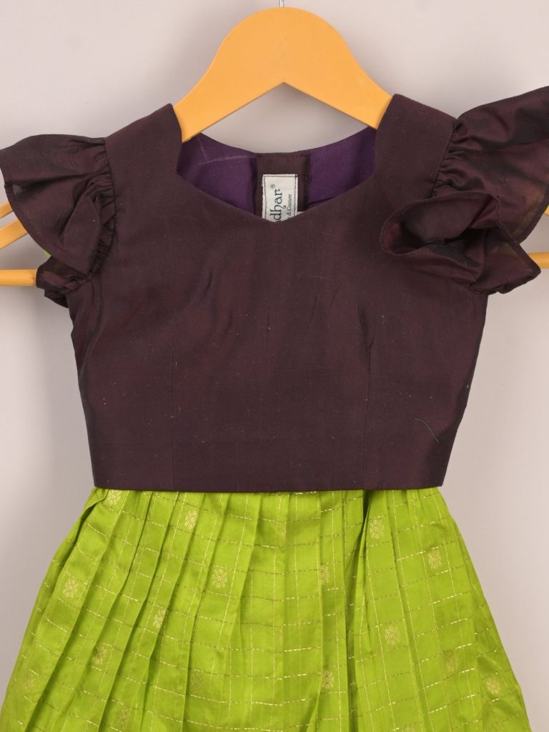 Girls Traditional Pattu Lehenga Set | Festive & Ethnic Wear | 1-2 years