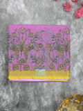 Kota fancy fancy saree purple color allover prints & zari border with printed pallu and contrast plain blouse