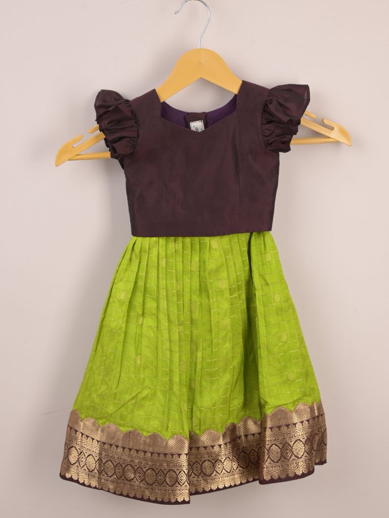 Girls Traditional Pattu Lehenga Set | Festive & Ethnic Wear | 1-2 years