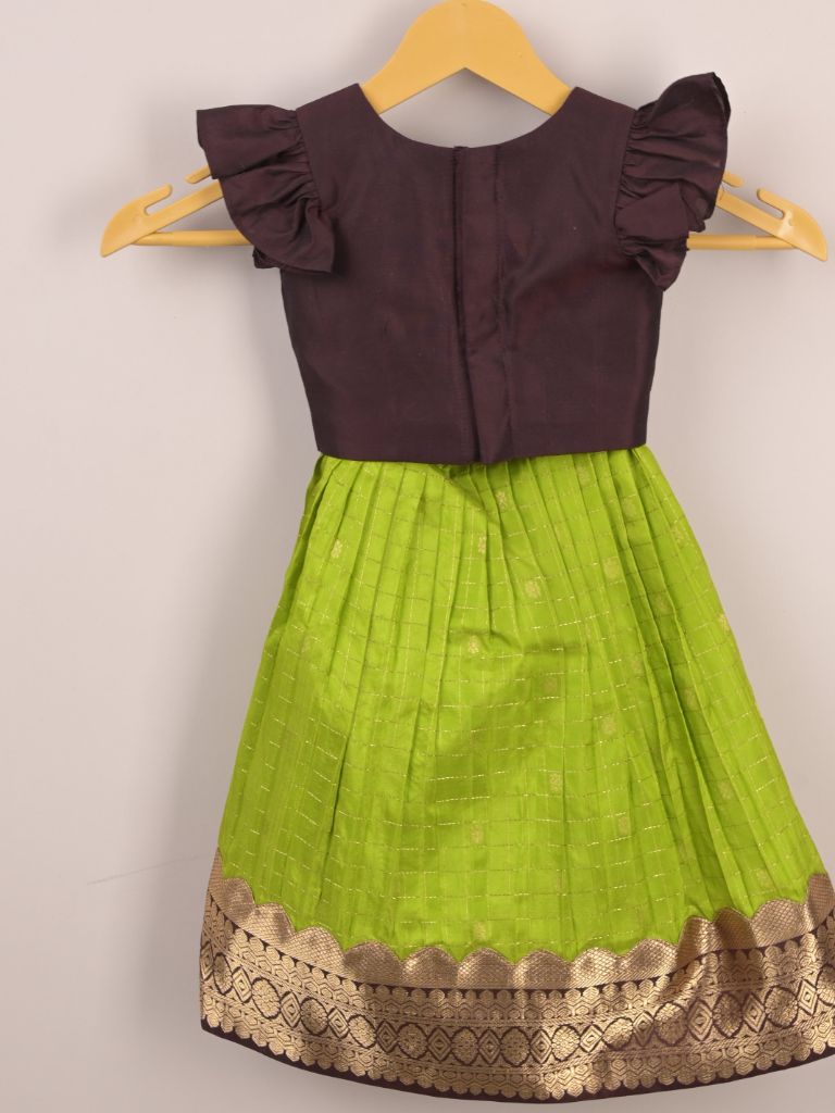 Girls Traditional Pattu Lehenga Set | Festive & Ethnic Wear | 1-2 years