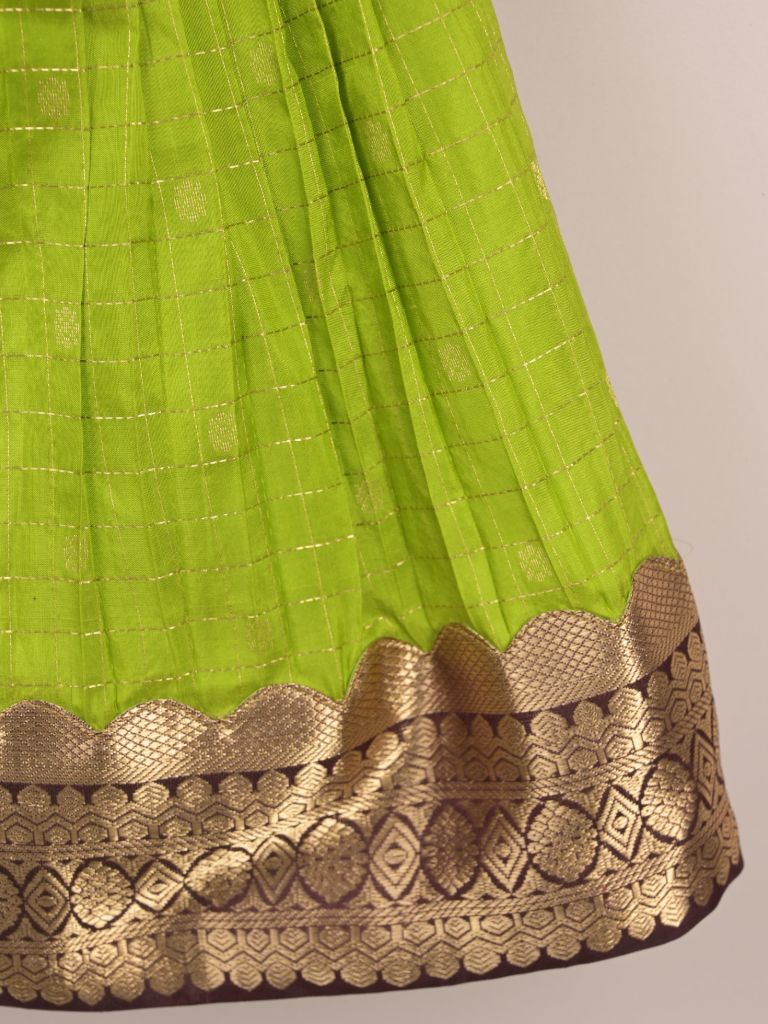 Girls Traditional Pattu Lehenga Set | Festive & Ethnic Wear | 1-2 years