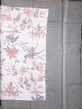 Kota fancy fancy saree white color allover prints & zari border with printed pallu and contrast plain blouse