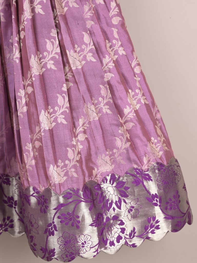 Girls Traditional Pattu Lehenga Set | Festive & Ethnic Wear | 1-2 years