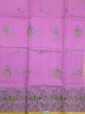 Kota fancy fancy saree purple color allover prints & zari border with printed pallu and contrast plain blouse