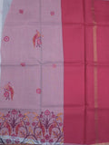 Kota fancy fancy saree sea blue color allover prints & zari border with printed pallu and contrast plain blouse
