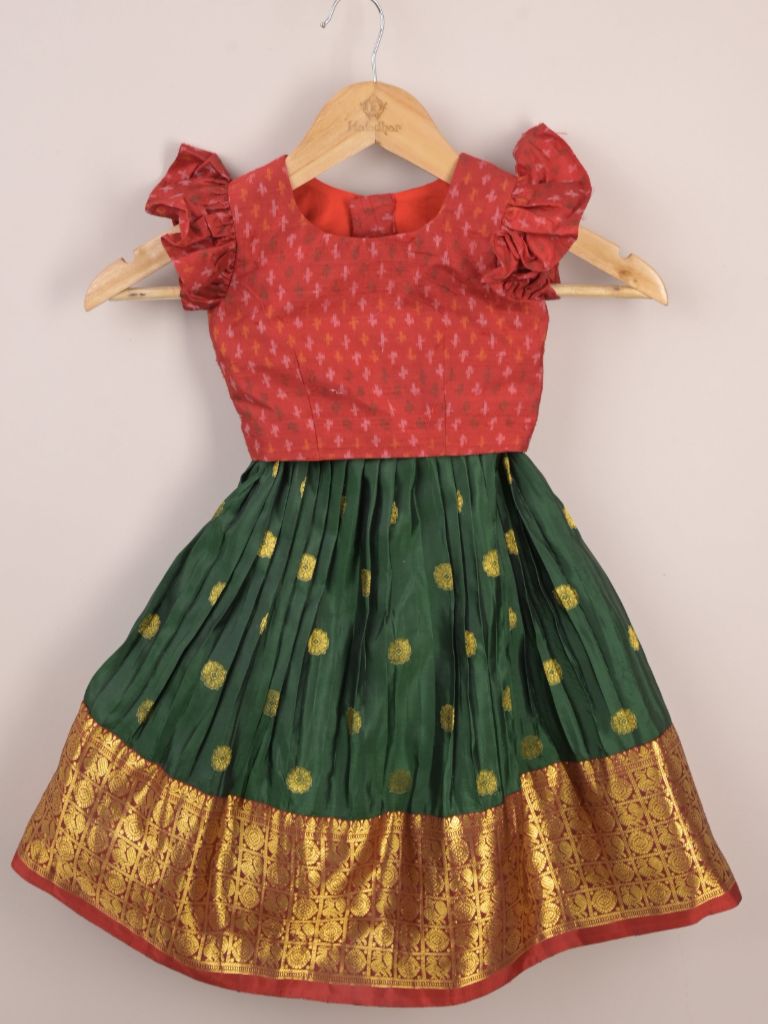 Girls Traditional Pattu Lehenga Set | Festive & Ethnic Wear | 2-3 years