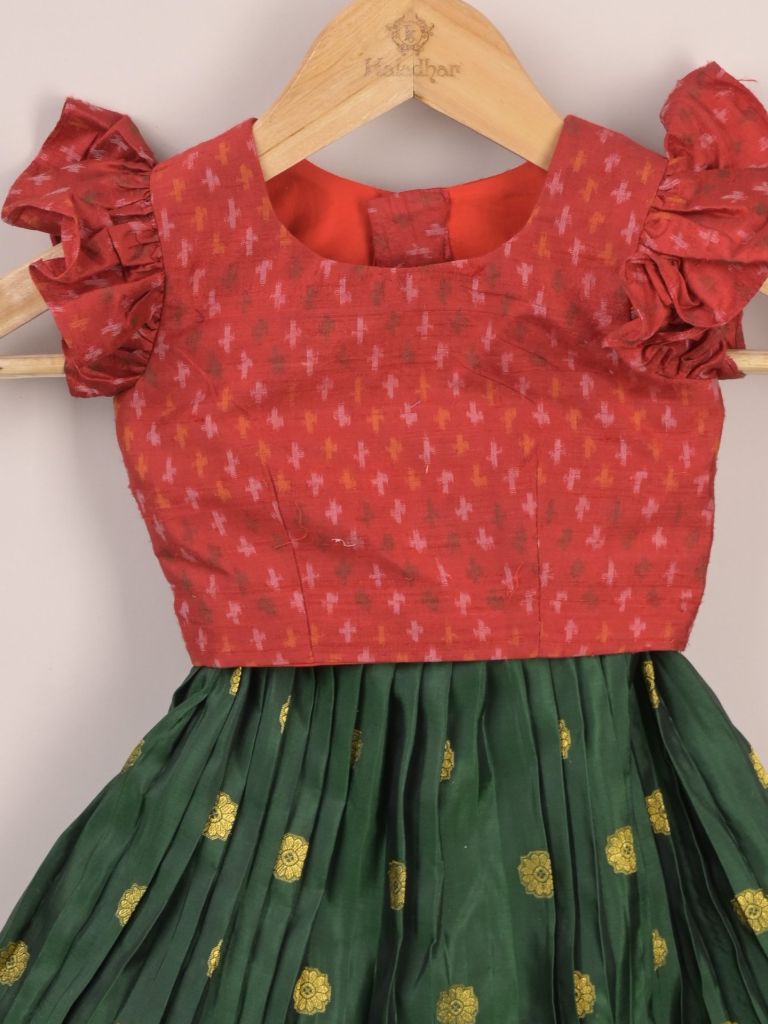 Girls Traditional Pattu Lehenga Set | Festive & Ethnic Wear | 2-3 years