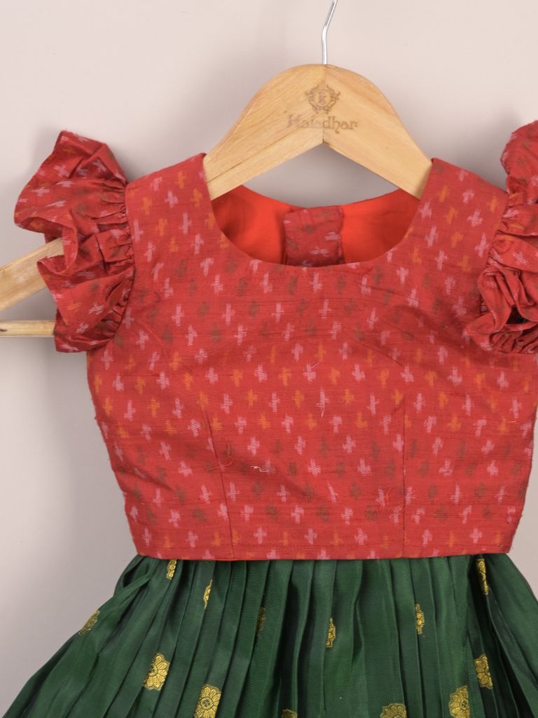 Girls Traditional Pattu Lehenga Set | Festive & Ethnic Wear | 2-3 years