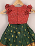 Girls Traditional Pattu Lehenga Set | Festive & Ethnic Wear | 2-3 years