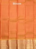 Kanchi pattu saree light pink color allover zari weaves & kanchi border with rich pallu and contrast blouse