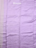 Raw mango pattu saree lavender color allover zari weaves & zari border with zari pallu and self blouse