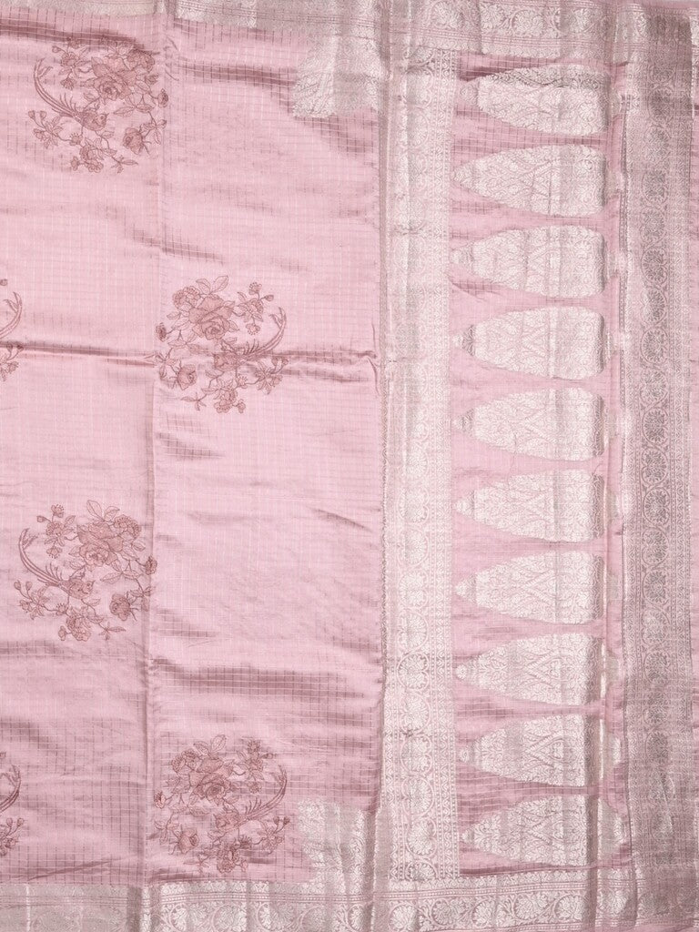 Raw mango pattu saree light purple color allover zari weaves & zari border with zari pallu and self blouse